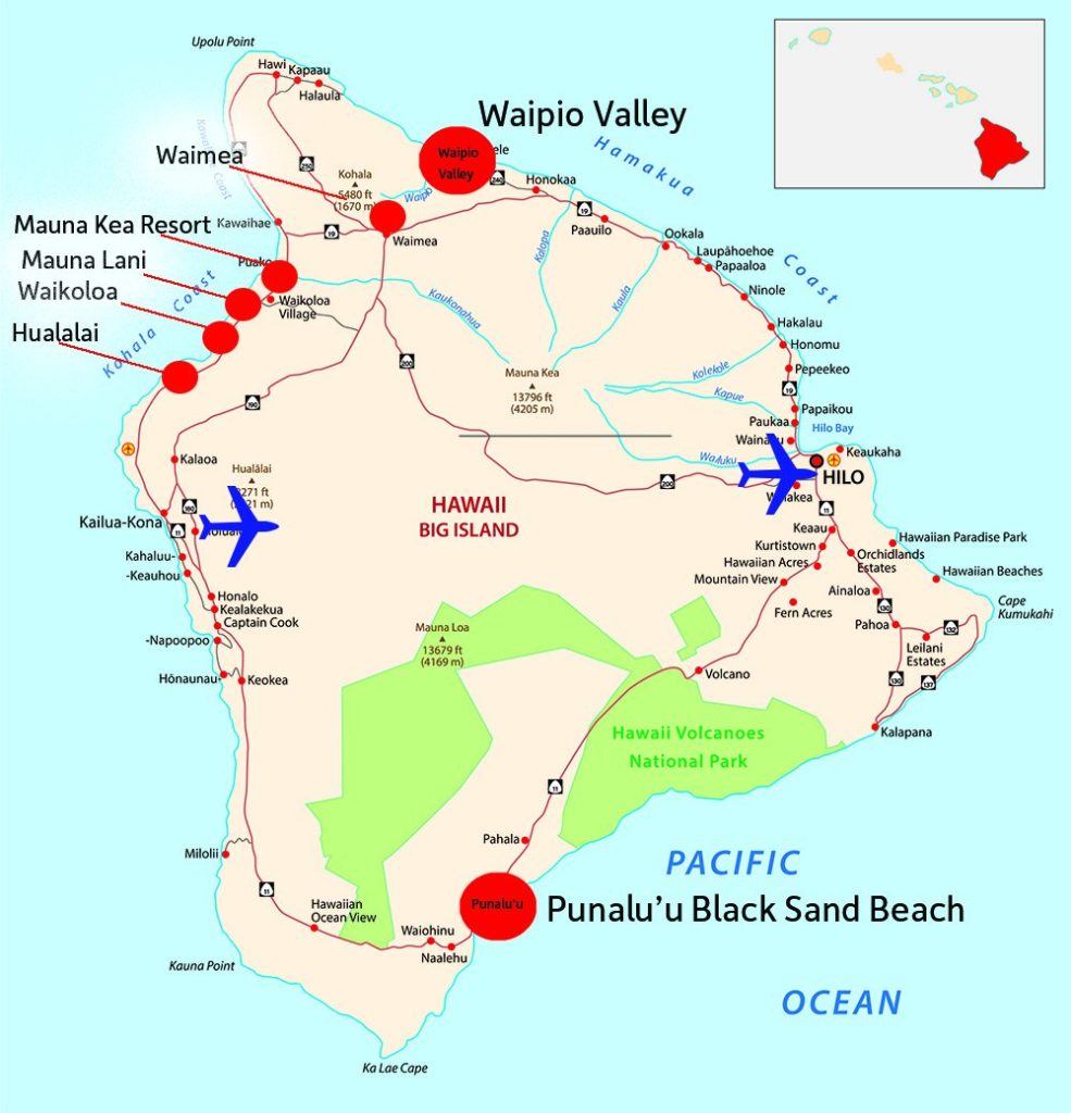 Big Island Beach map